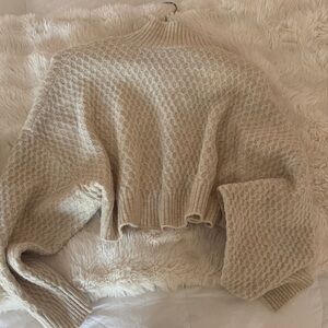 Zara - Cozy Cream Textured Women's Sweater